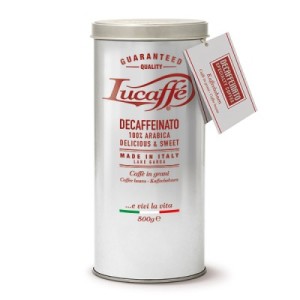Lucaffe Decaffeinato на зърна в метална кутия 0.500 кг
