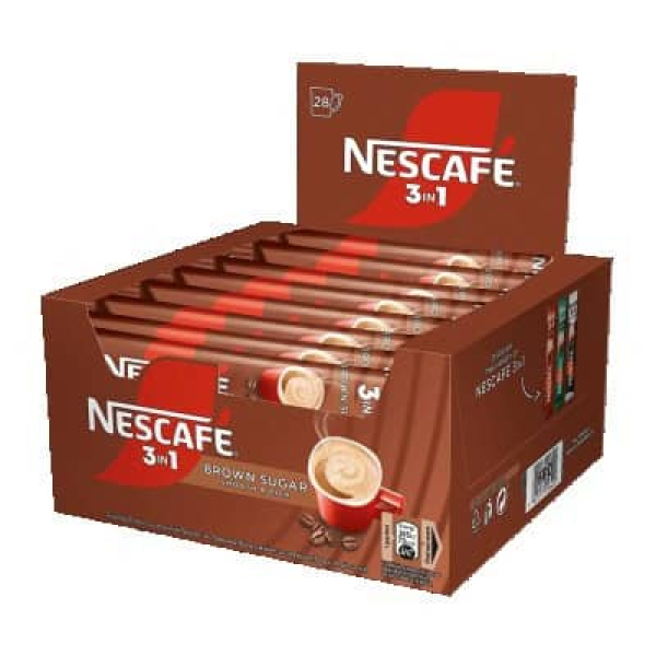 NESCAFE 3in1 с кафява захар в кутия 28 бр. 