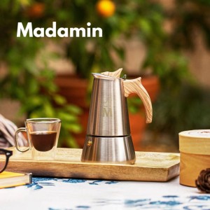 Madamin Moka Pot кафеварка 6 чаши бронз