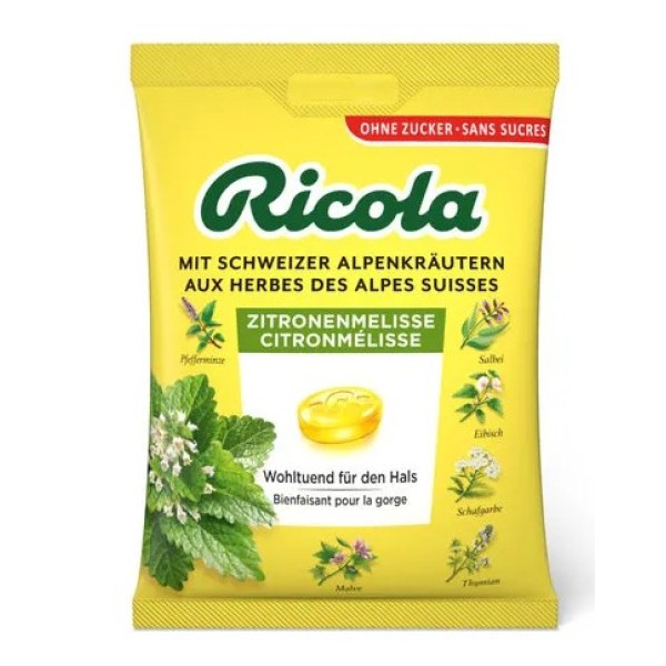 Ricola Лимонена мента билкови бонбони без захар 0.075 кг