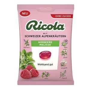Ricola Малина и маточина билкови бонбони без захар 0.075 кг